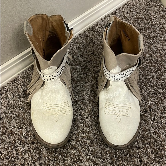 Vintage Suede and Leather Fringe Cowboy Boots - Picture 1 of 5